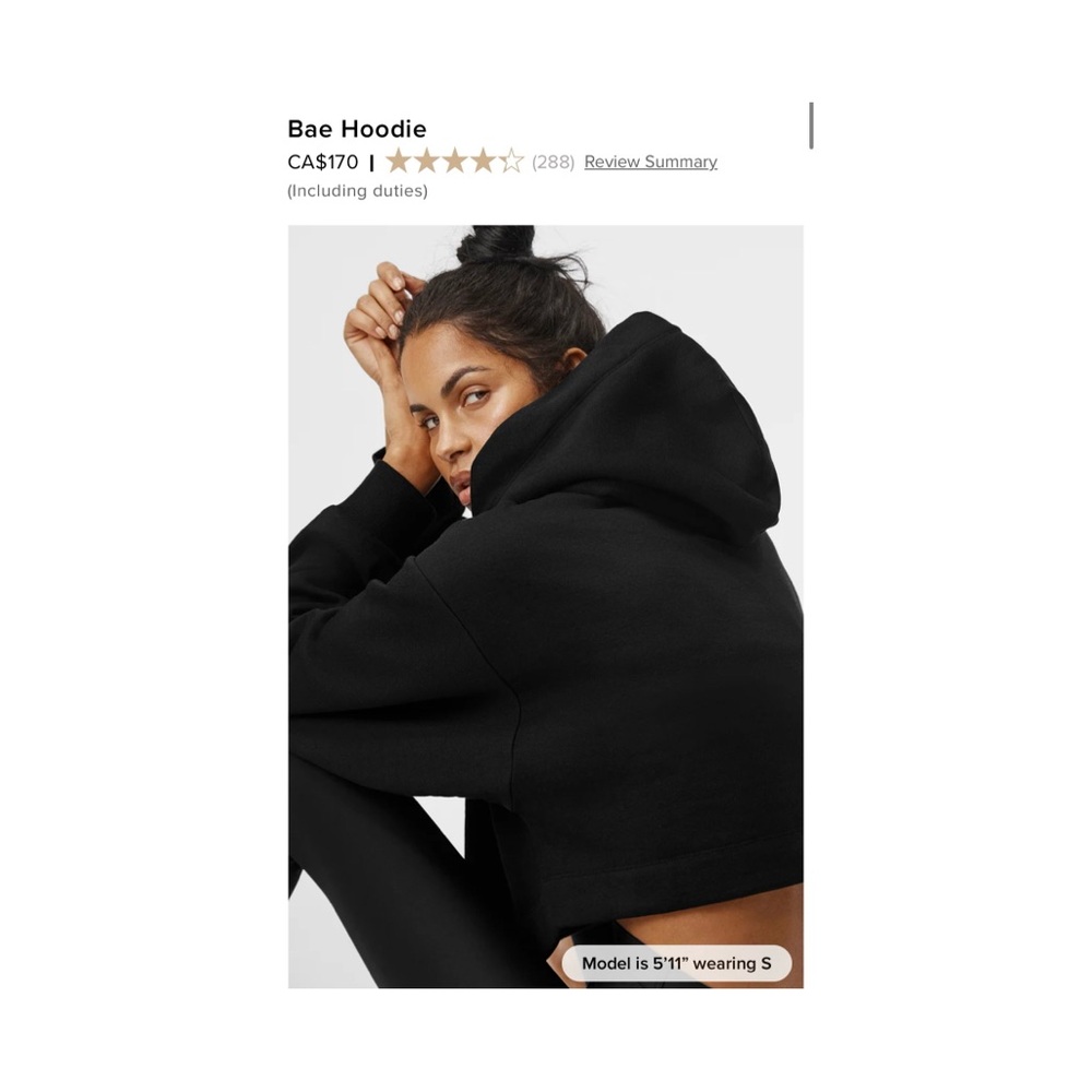 ALO bae cropped hoodie size large